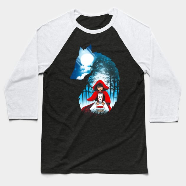 Red Hood Wolf Baseball T-Shirt by Vincent Trinidad Art